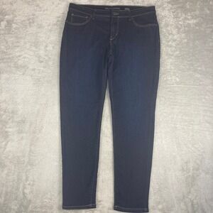 Falls Creek Jeans Womens Skinny Stretch Dark Indigo Blue Size 14 Denim Pants